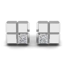 shine eternal Men White Gold Lab Grown Diamond-Studded The Quadra Stud Earrings-picture-16