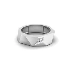 shine eternal Men White Gold Lab Grown Diamond-Studded Band Ring-picture-10