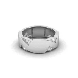 shine eternal Men White Gold Lab Grown Diamond Enduring Groove Band Ring-picture-28