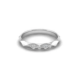 shine eternal Men White Gold Lab Grown Diamond-Studded Facet Band Ring-picture-16