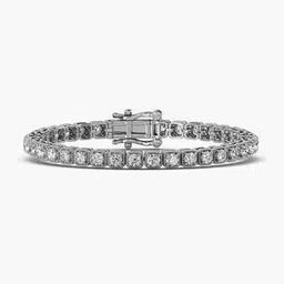moena Women Sculpted Spark Tennis White Gold Lab Grown Diamond-Studded Bracelet-picture-41