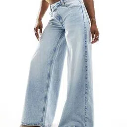 asos design Women Wide-Leg Jeans with Cross Front-picture-29