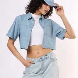 buda jeans co Women Regular Fit Shirt with Patch Pockets-picture-12