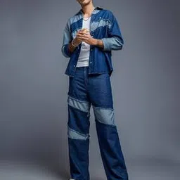 buda jeans co Men Regular Fit Cut & Sew Denim Shirt-picture-48