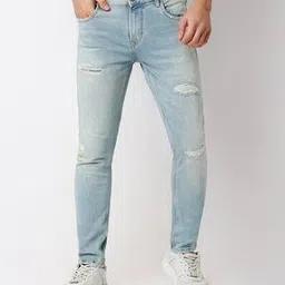 spykar Men Heavily Washed Distressed Relaxed Jeans-picture-12