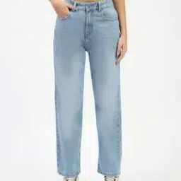 madame Women Mid-Wash Straight Jeans-picture-26