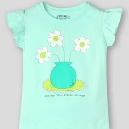 kg frendz Girls Graphic Print Regular Fit Crew-Neck T-Shirt-picture-13