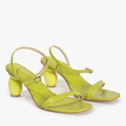 fyre rose Tota Green Strappy Sculptor Heeled Sandals-picture-5