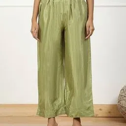 Women Straight Fit Pants with Schiffli Embroidered Hem-image-20