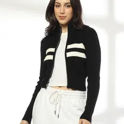 teamspirit Women Ribbed Zip-Front Cardigan-picture-18