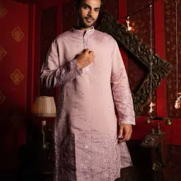 shasak Men Mandarin Collar Regular Fit Long Kurta image 1