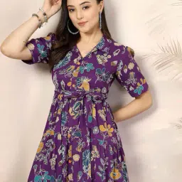 zwerlon x ag Women Floral Print Fit & Flare Dress image 1