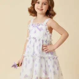 thoillling Girls Floral Print Tiered Dress image 1