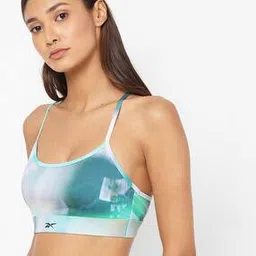 reebok Abstract Print Sports Bra with Racerback Spaghetti Straps-picture-41