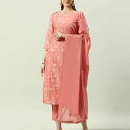 biba Women Floral Print Straight Kurta with Pants & Dupatta-picture-34