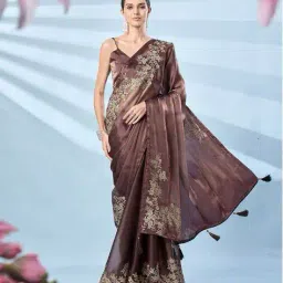 tikhi imli Women Embroidered Saree with Tassels image 1