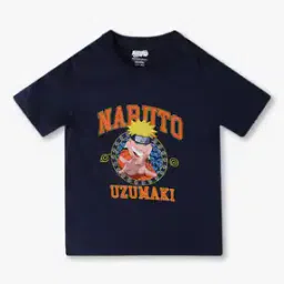 Boys Naruto Print Regular Fit Round-Neck T-Shirt-image-25