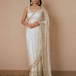 nyrika Women Sequins Embellished Net Saree -picture-22