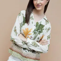 colour me Women Abstract Printed Cotton Shirt image 1