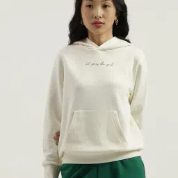 united colors of benetton Women Typographic Print Regular Fit Hoodie image 1