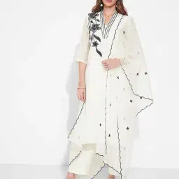rangmanch by pantaloons Women Embroidered A-Line Kurta Set image 1
