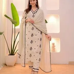 indie picks Embroidery Straight Kurta Set-picture-39
