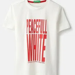 united colors of benetton Boys Typographic Print Regular Fit Round-Neck T-Shirt-picture-10
