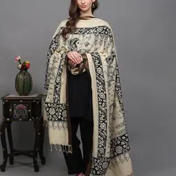 exotic india Women Kalamkari Print Dupatta with Tassels-picture-13