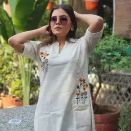 Embroidery A-Line Dress-image-32