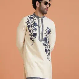 kisah Men Embroidered Slim Fit Long Kurta image 1