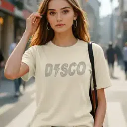 fabflee x ag Women Typographic Print Regular Fit T-Shirt-picture-29