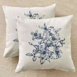 Set of 2 Floral Print Square Shaped Cushions 16"x16"-image-30