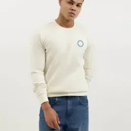 united colors of benetton Men Regular Fit Crew-Neck Sweatshirt with Logo Applique-picture-12