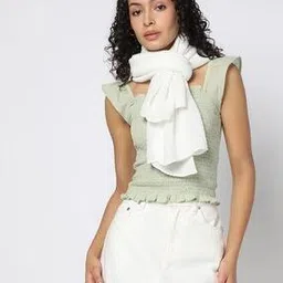 yousta Women Striped Scarf with Frayed Hem-picture-15