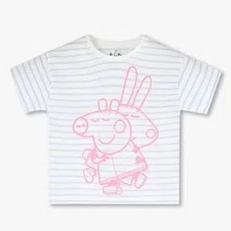 kg frendz Girls Striped Regular Fit Round-Neck T-Shirt-picture-50