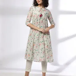 avaasa mix n' match Women Floral Print A-Line Kurta image 1