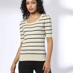 fig Women Striped Relaxed Fit Scoop-Neck Pullover-picture-30
