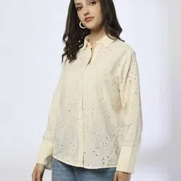 dnmx Women Schiffli Embroidered Loose Fit Shirt-picture-48