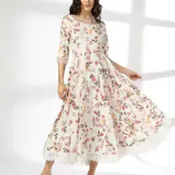 avaasa set Women Floral Print Fit & Flare Dress-picture-15