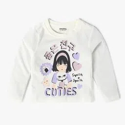 yousta Girls Graphic Print Regular Fit Round-Neck T-Shirt-picture-11