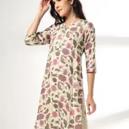 avaasa mix n' match Women Floral Print Straight Kurta-picture-30