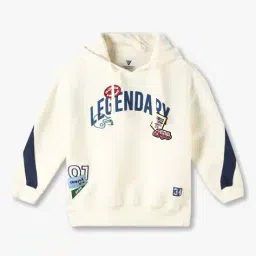 kb team spirit Boys Typographic Print Regular Fit Hooded Sweatshirt image 1