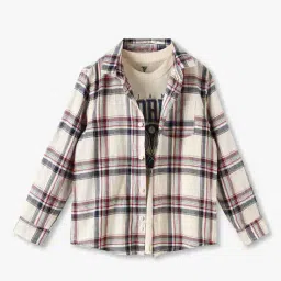 kb team spirit Boys Checks Relaxed Fit Shirts image 1