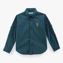 u.s. polo assn. Boy Regular Fit Cotton Shirt with Logo Embroidery-picture-33