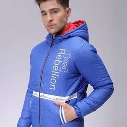 the indian garage co Men Typographic Print Slim Fit Puffer Jacket-picture-31