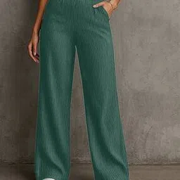 fashion booms Women Relaxed Fit Flat-Front Pants with Insert Pockets-picture-50
