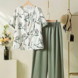 buda jeans co Women Floral Print 2-Piece Top & Pants Set-picture-12