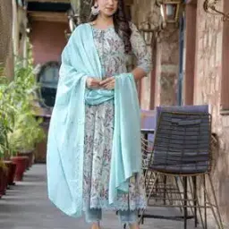 svaraa Women Floral A-line Kurta Set-picture-29