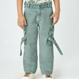 ed-a-mamma Boys Lightly Washed Cargo Jeans-picture-11