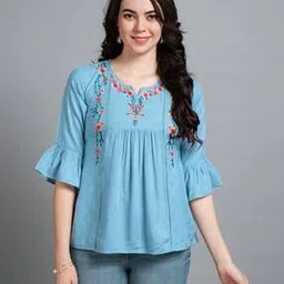 svaraa Women Embroidered Relaxed Fit Top-picture-16